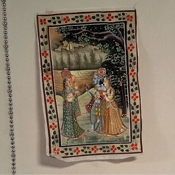Silk Painting Mughal Style Hand Painting on Silk - Picture 8 of 10